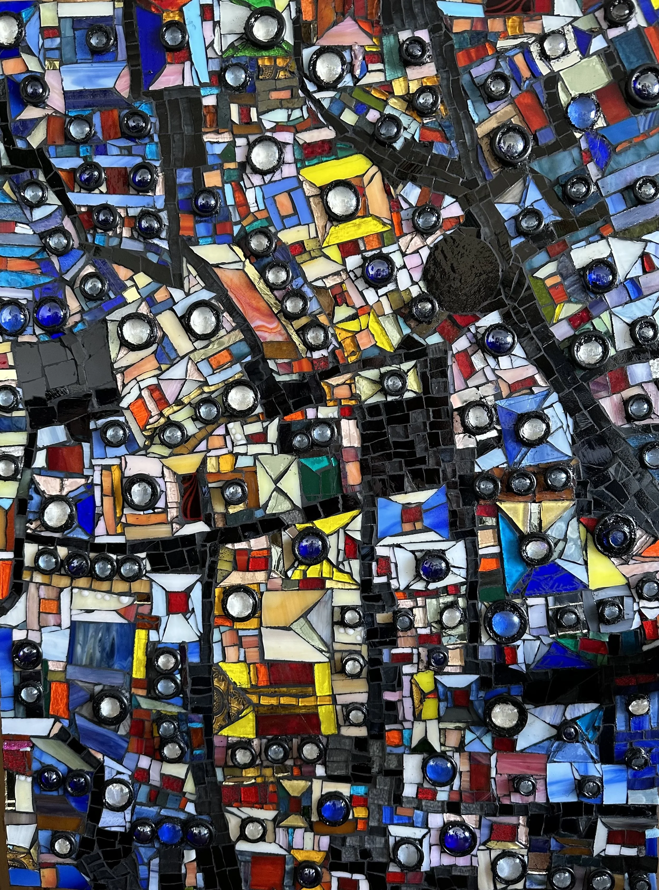 City Lights (22" 30" glass mosaic on wood)