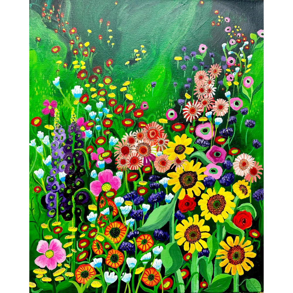 "Fantastic Flower Field" Painting