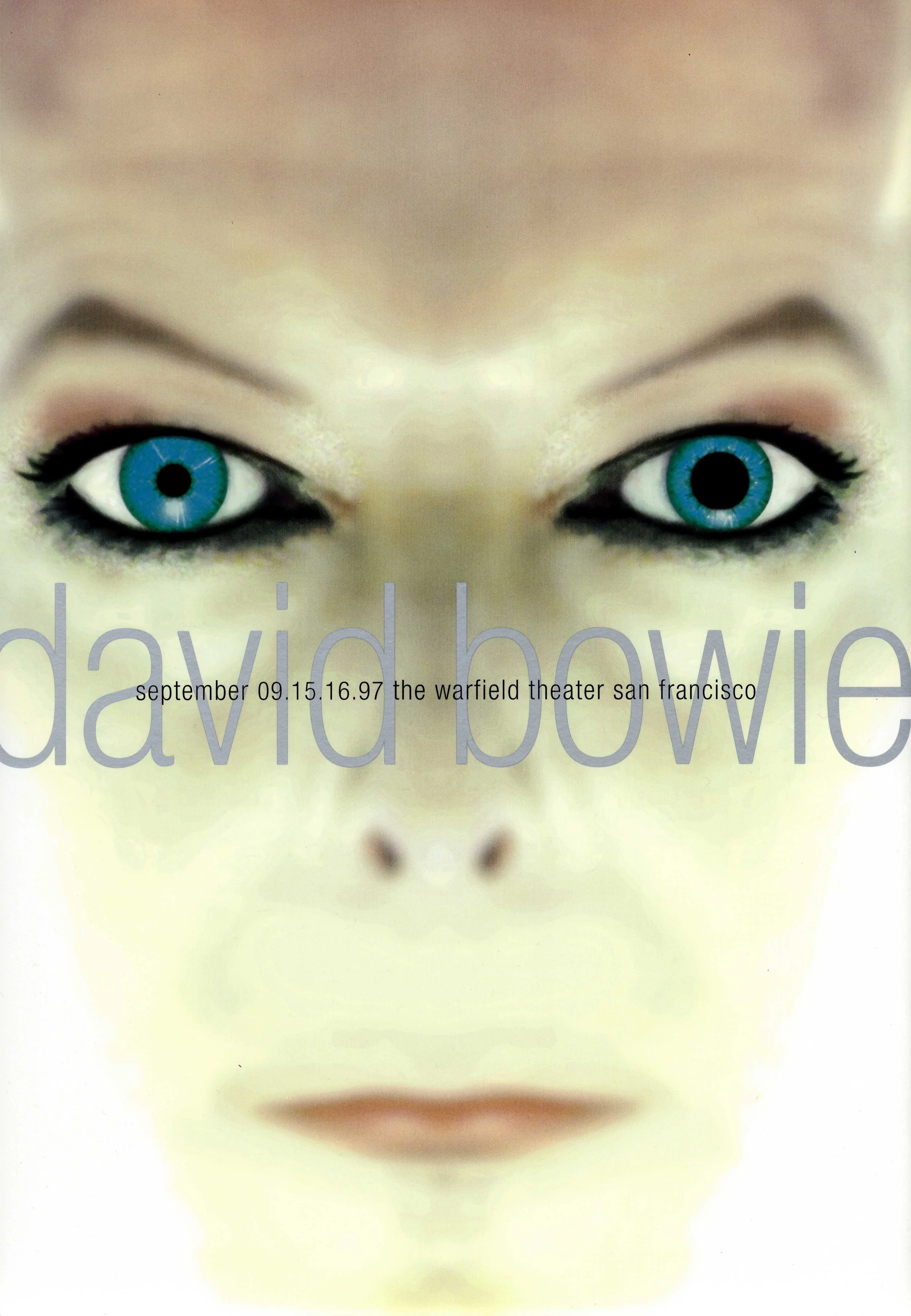 Poster for a David Bowie concert (1997), Rex Ray Graphic Art Collection, GLBT Historical Society, gift of the Estate of Rex Ray.