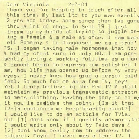 Letter from Sullivan to Virginia Prince
