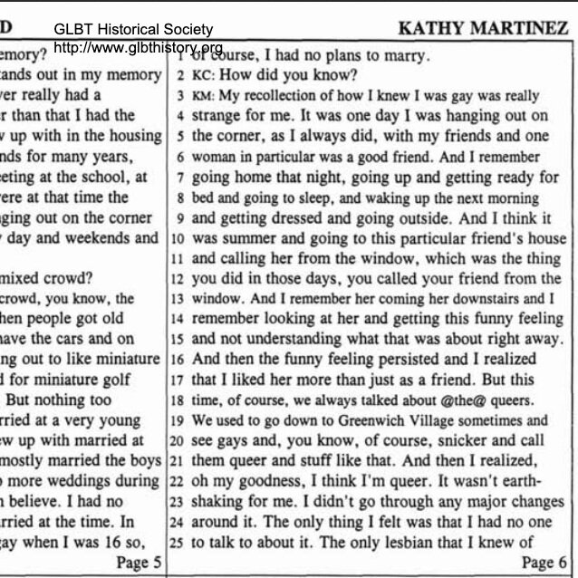 Kathy Martinez oral history