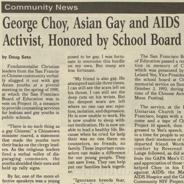 Article on George Choy