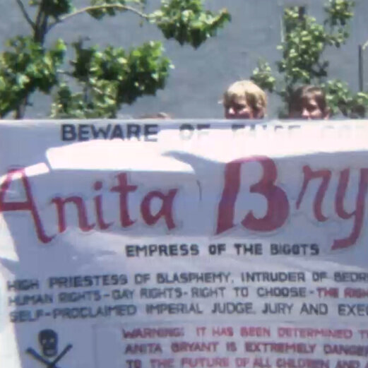 1978 Pride video with anti-Briggs signs
