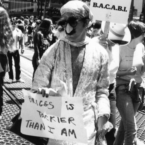 Protester at 1978 Pride