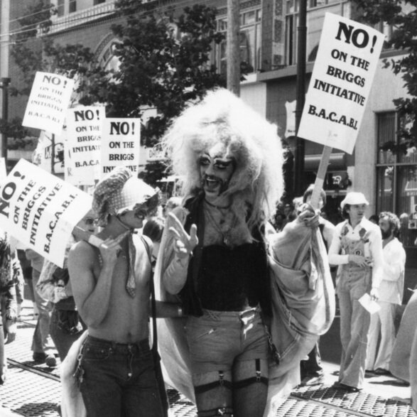 Protesters at 1978 Pride
