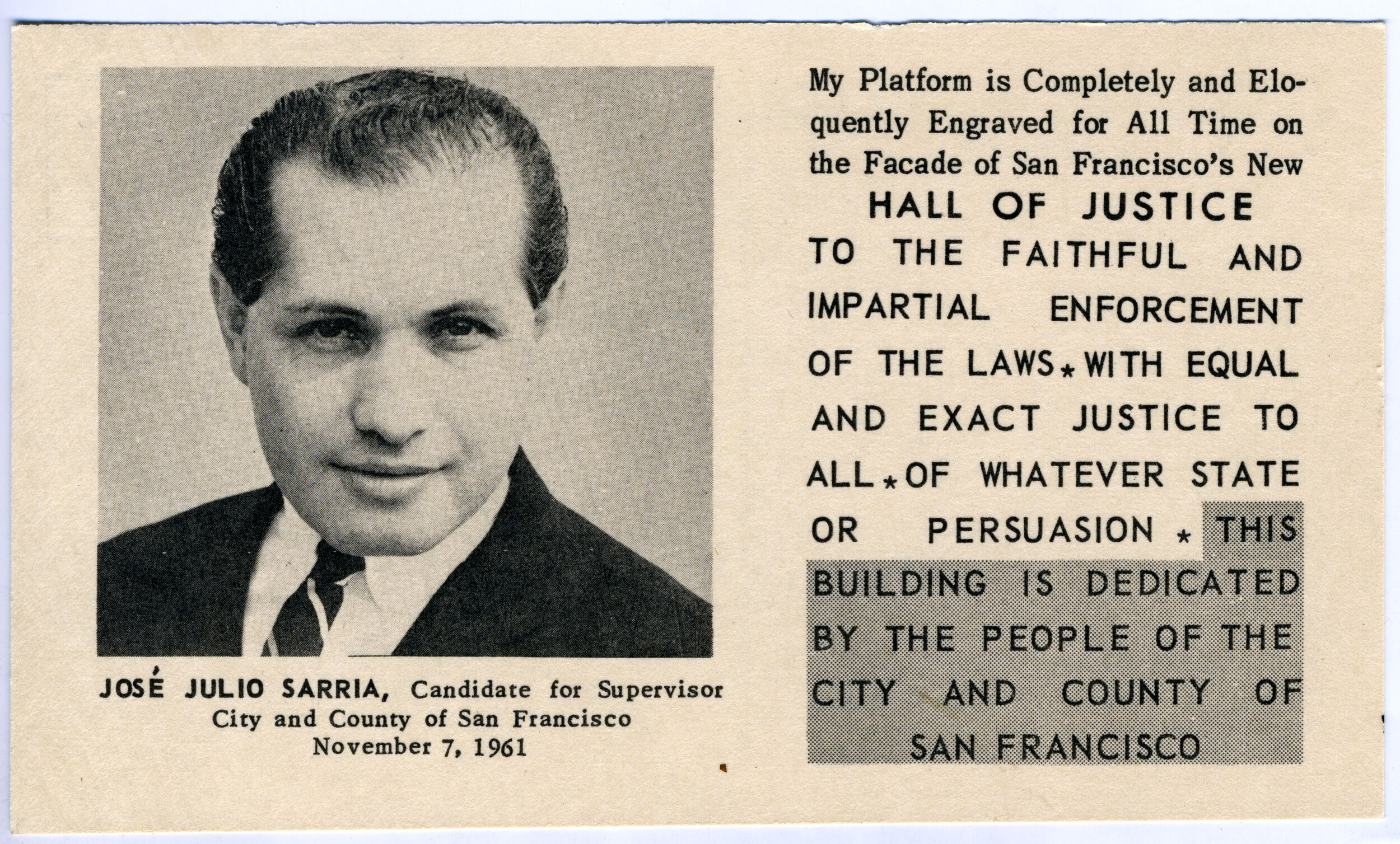 José Sarria became the nation’s first openly gay candidate for public office in 1961.