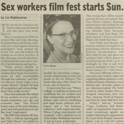 Article on sex workers' film festival