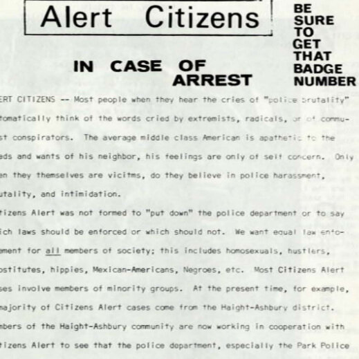 Zine on police in the Tenderloin, 1967