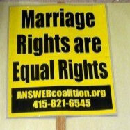 Marriage equality protest sign