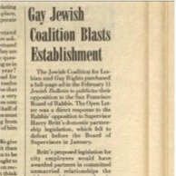 Gay Jewish Coalition activism, 1983 