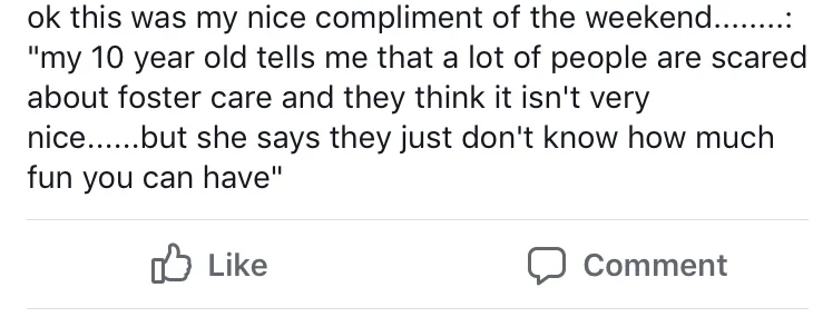 A good one from an older foster child!  