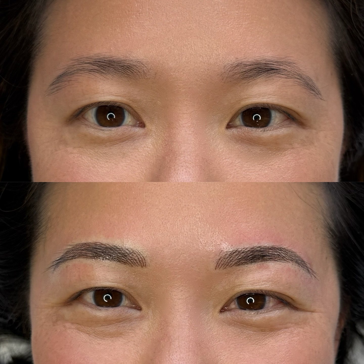 She grew out her brow hairs during pregnancy and booked her brow appointment immediately after giving birth 😂 Flew all the way from Seattle!! Thank you so much for trusting me with your brows 🙌🏼🥰🙌🏼 They turned out looking so natural for this ne