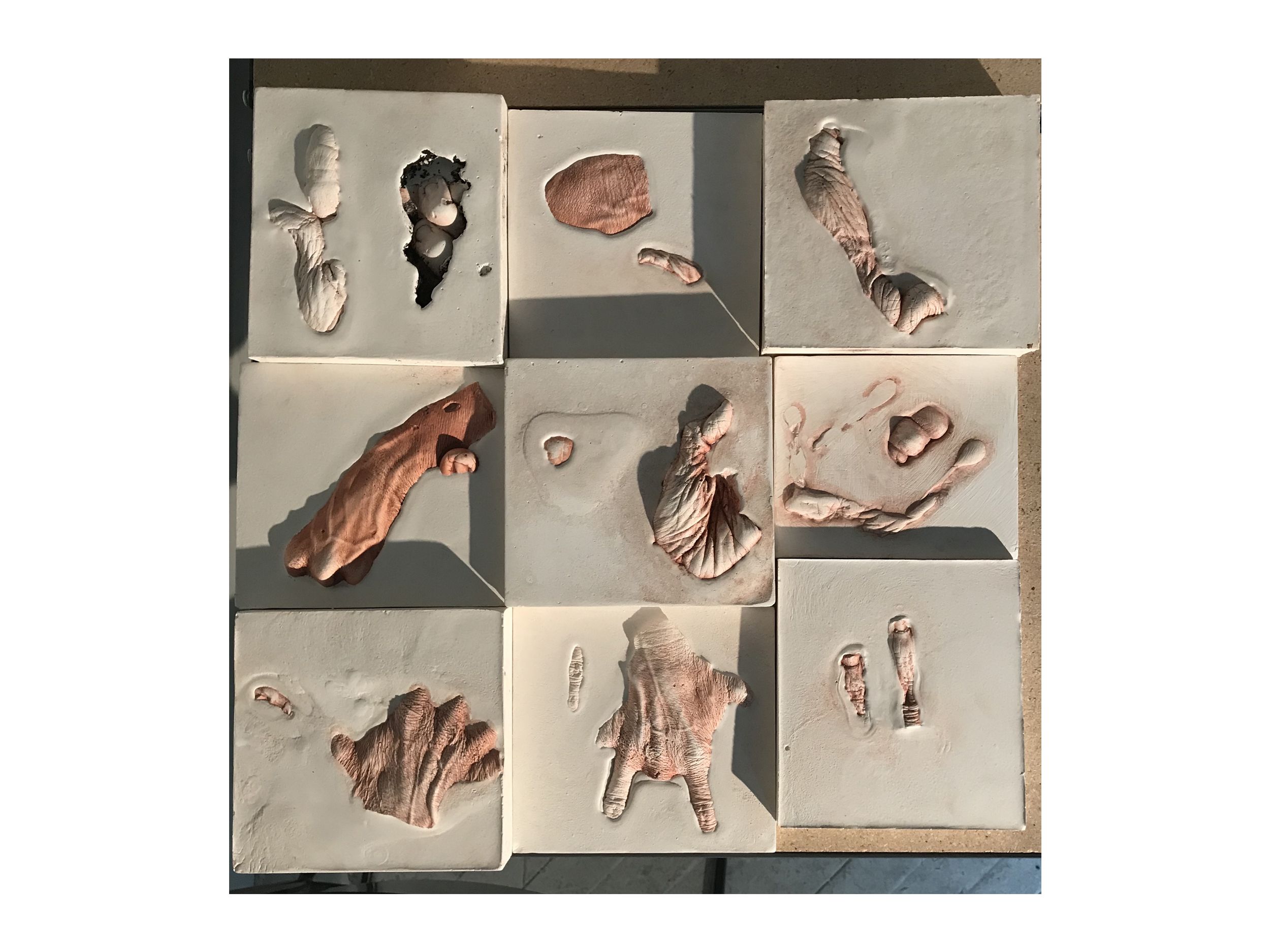 Wendy Richmond hand sculpture excavation tiles