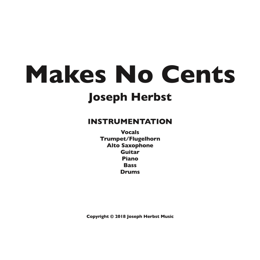 Makes No Cents PARTS &amp; SCORE