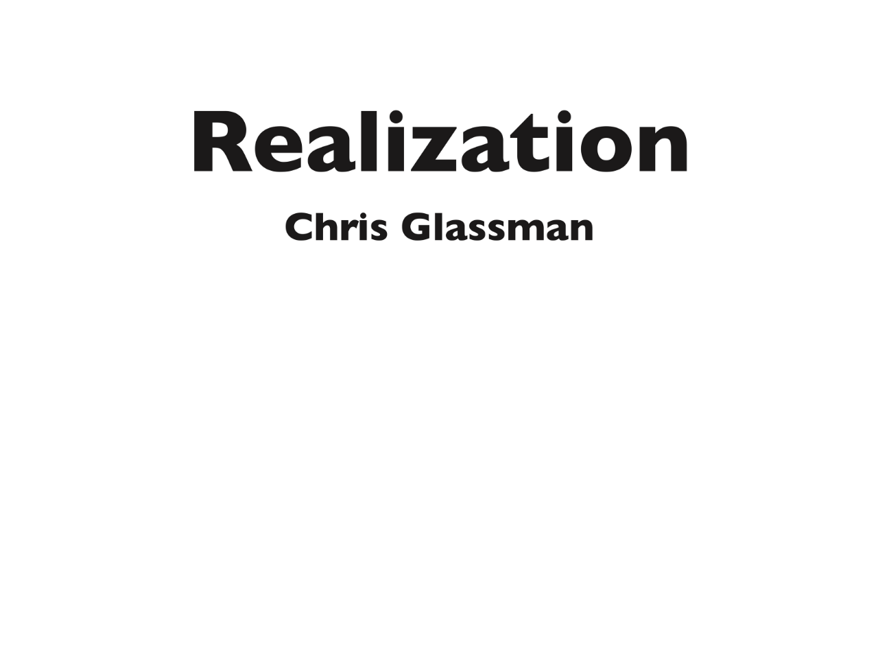 Realization (Lead Sheet)