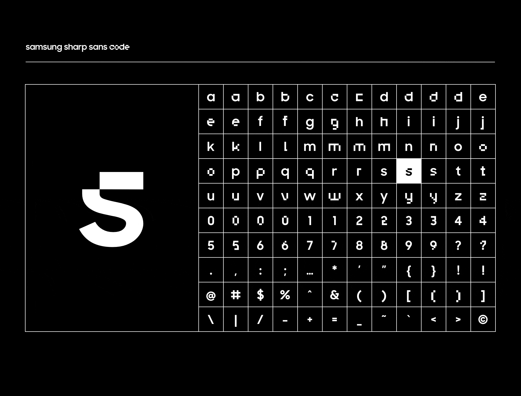 Samsung Microcodes Typeface