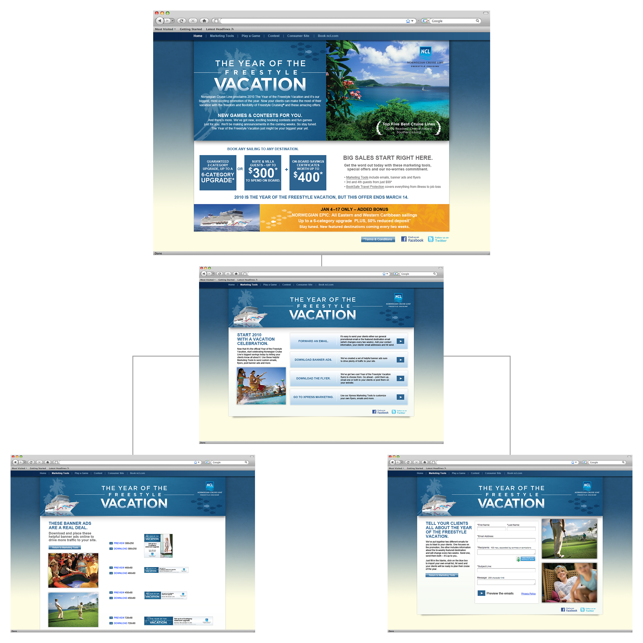  Microsite: Norwegian Cruise Line Q1 promotions for travel agents 