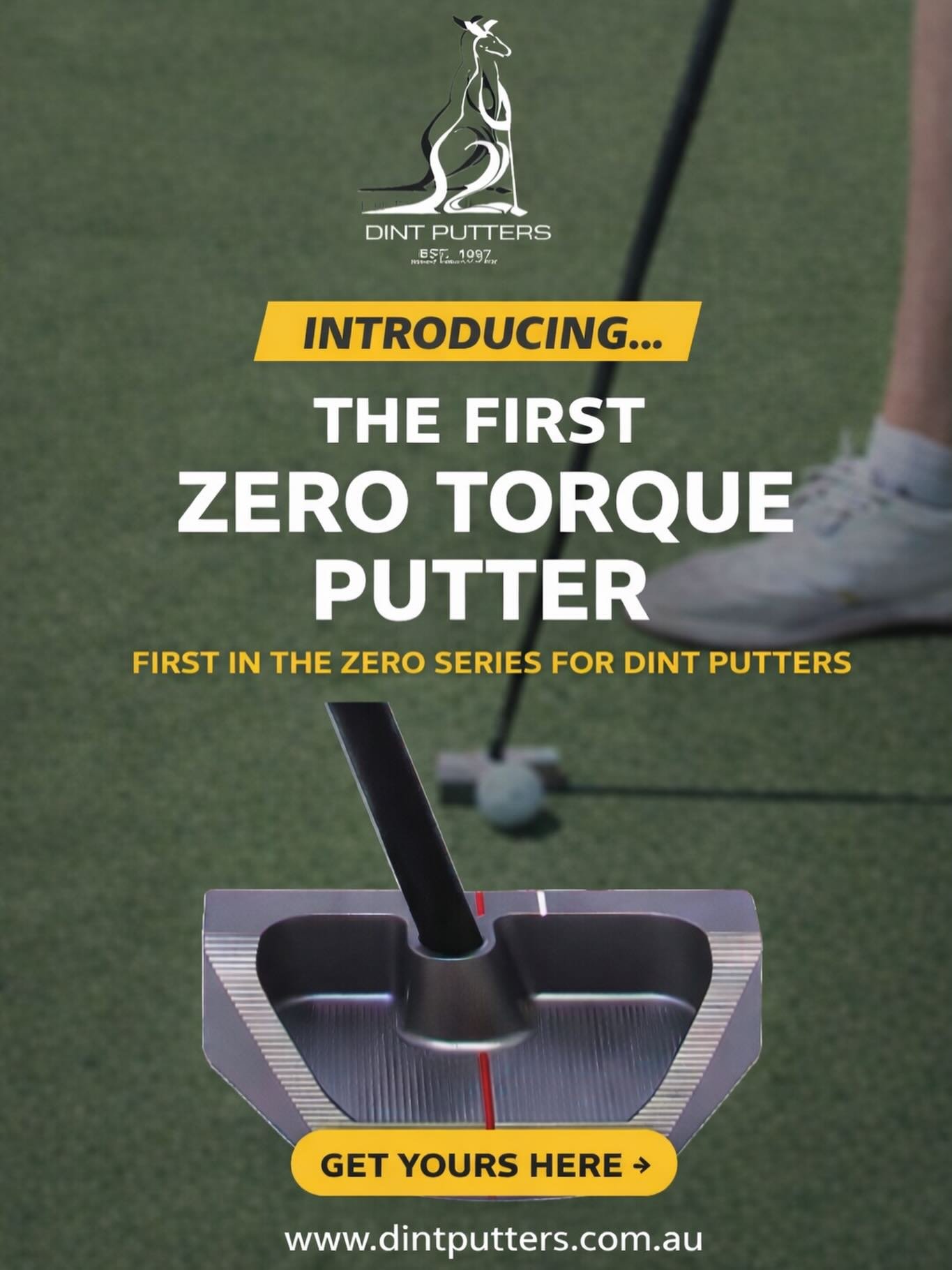 Introducing the Zero Shift.

The first in the Zero Series from Dint Putters.

Designed for stability.
Built for precision.
Engineered with Zero Torque technology.

Be among the first to roll it.

www.dintputters.com.au

#dintputters #putter #golfputt