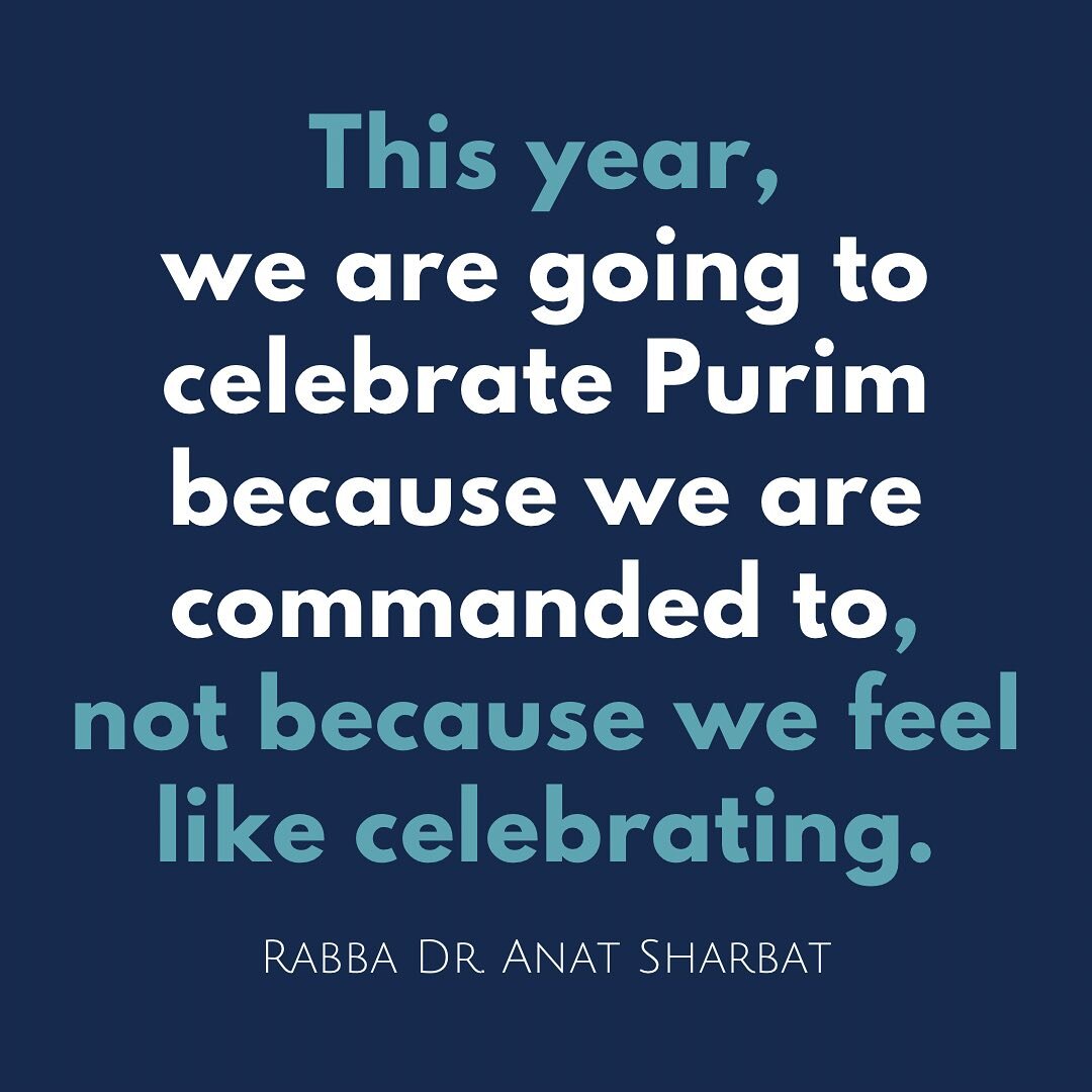 May we be celebrating in earnest very, very soon. 

Thank you Rabba Dr. Anat Sharbat for bringing us closer to Israel this holiday 

#purim2024 
#bringthemhomenow