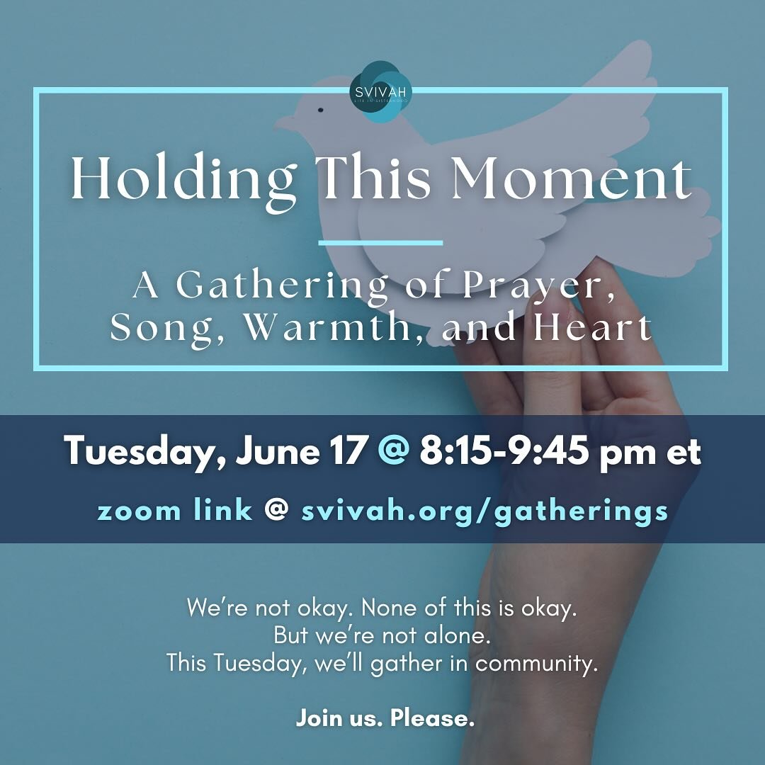 These are heartbreaking, anxious days. And none of us knows quite what to do with ourselves. So we&rsquo;re making space&mdash;to breathe, to pray, to simply be with each other.

To hold each other.

Because that&rsquo;s what we can do right now. Tha
