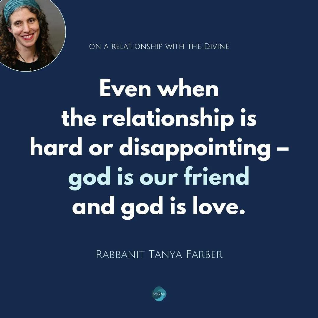 Wisdom to walk with into Rosh Hashana.

Grateful beyond measure to the wise and wonderful Rabbanit Tanya Farber, Dr. Shira Billet, and Rachel Kann&hellip; for helping us explore our relationship with the divine this Rosh Hashana. 

Full recording on 