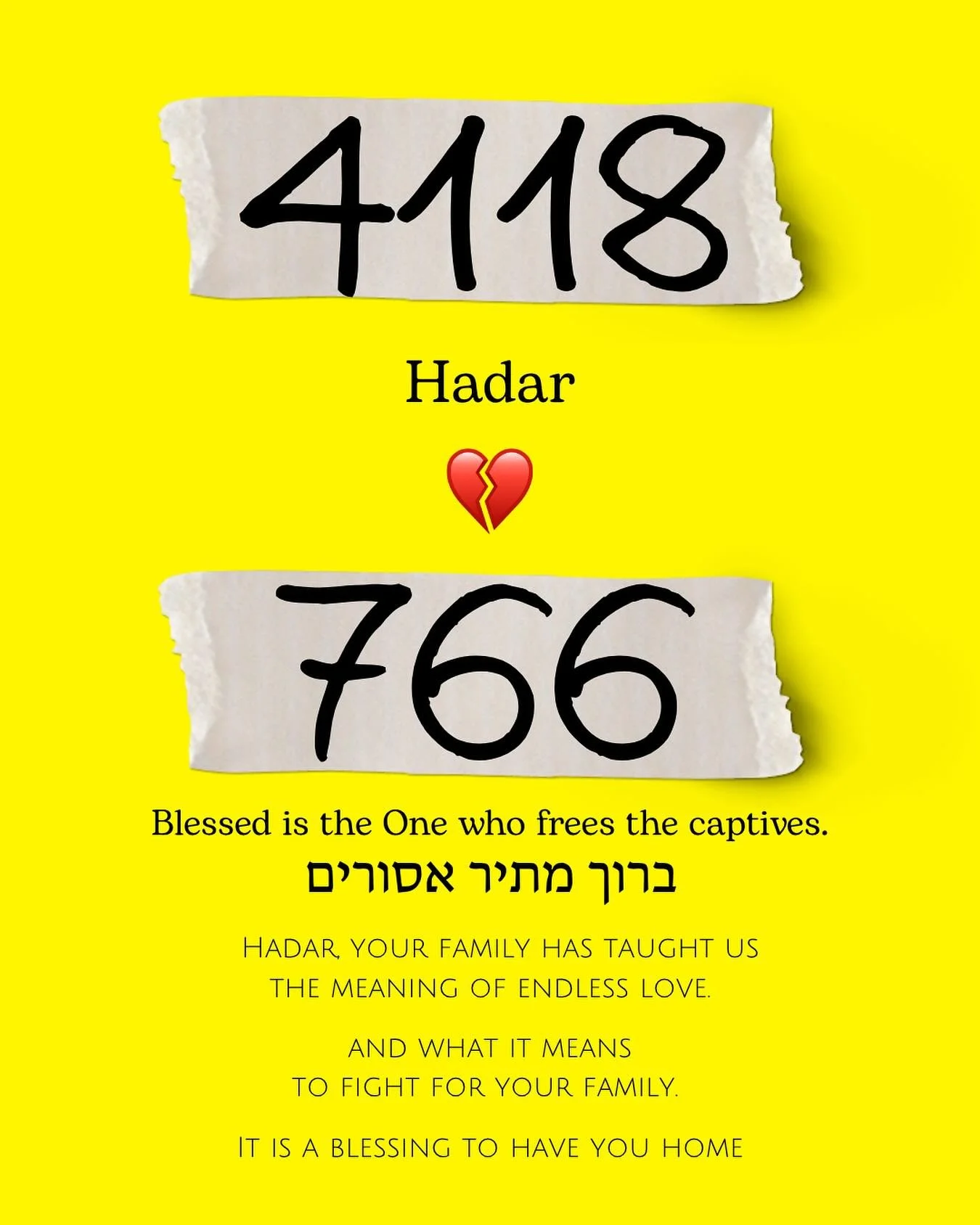 11 years.
11 years of waiting for you, Hadar. 

The impossible became possible.
You are home. You are home. You are home.

Thank G-d, you are home.

@remember.hadar.goldin 
@hadargoldin_zl