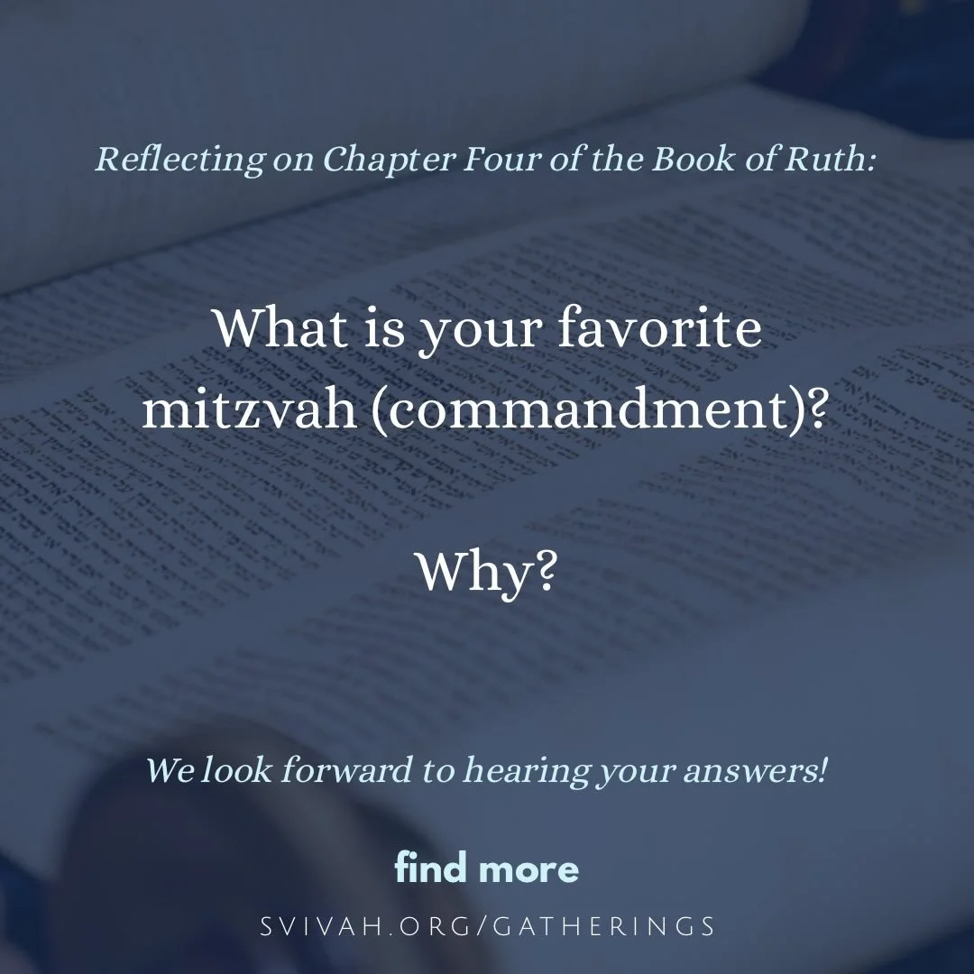 Beautiful reflections on the final chapter of the Book of Ruth from Rabbanit Aliza Sperling!!

What a pleasure it has been to share Torah with you all this week!!

Wishing you a beautiful and meaningful Shavuot &mdash; thank you for being our teacher