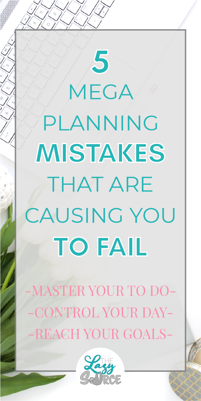 Most of us love to plan, but getting those plans to lead to results is another story! Check out these 5 planning mistakes that could be causing you to fail - diagnose your own planning problem so you can figure out how to finally knock out your blog to-do list!