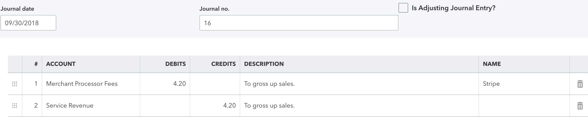 (This is an example from Quickbooks Online)