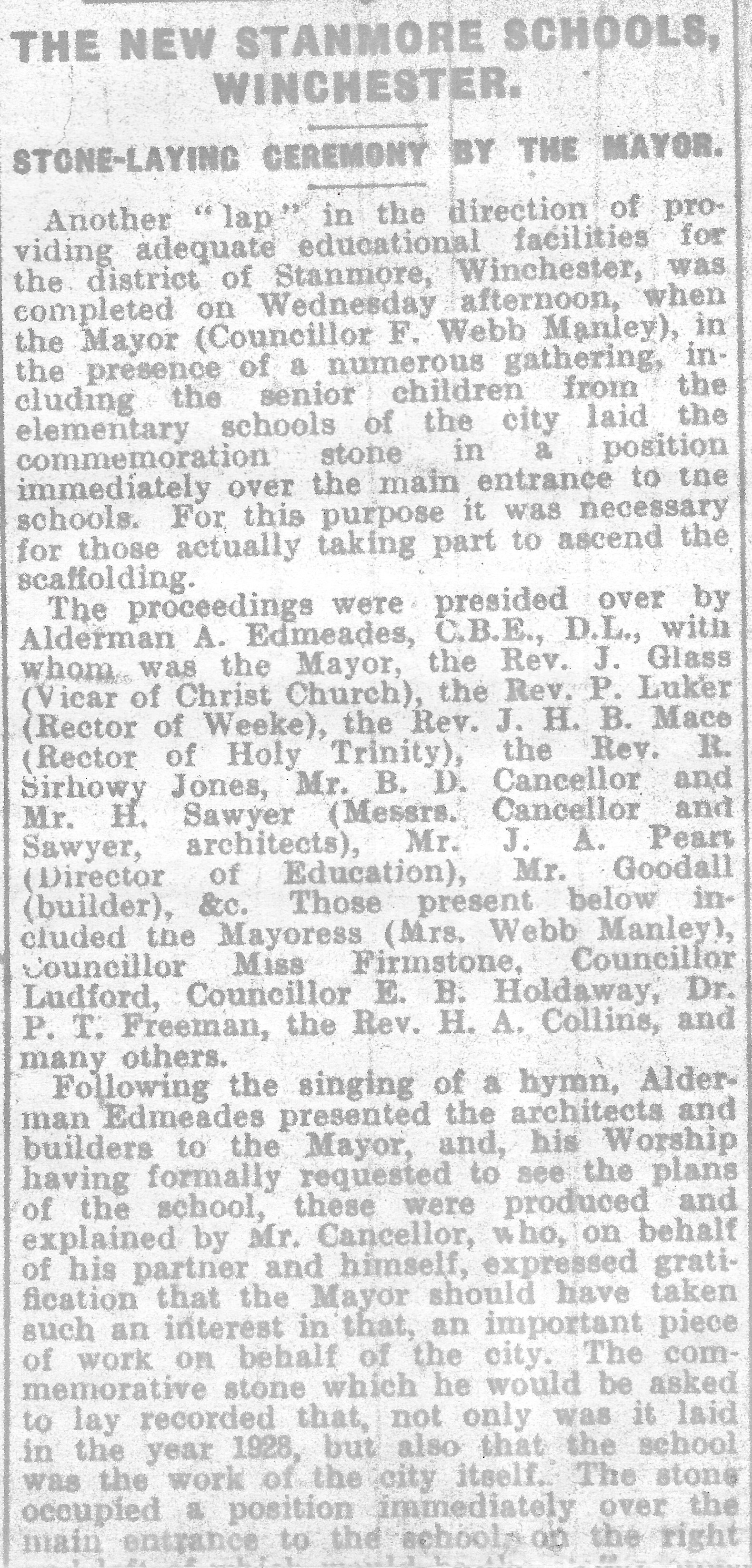 Extract from the Hampshire Chronicle