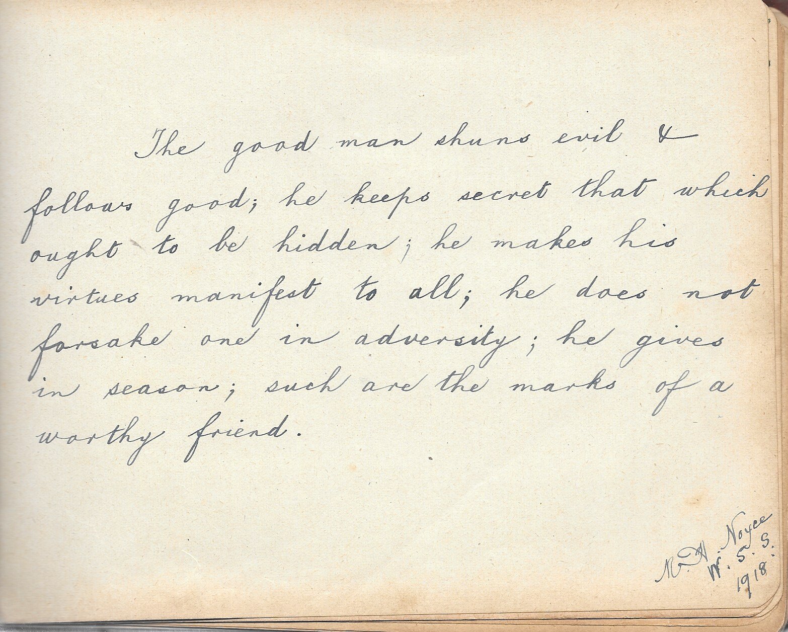  Extract from Miss Glover’s autograph book 