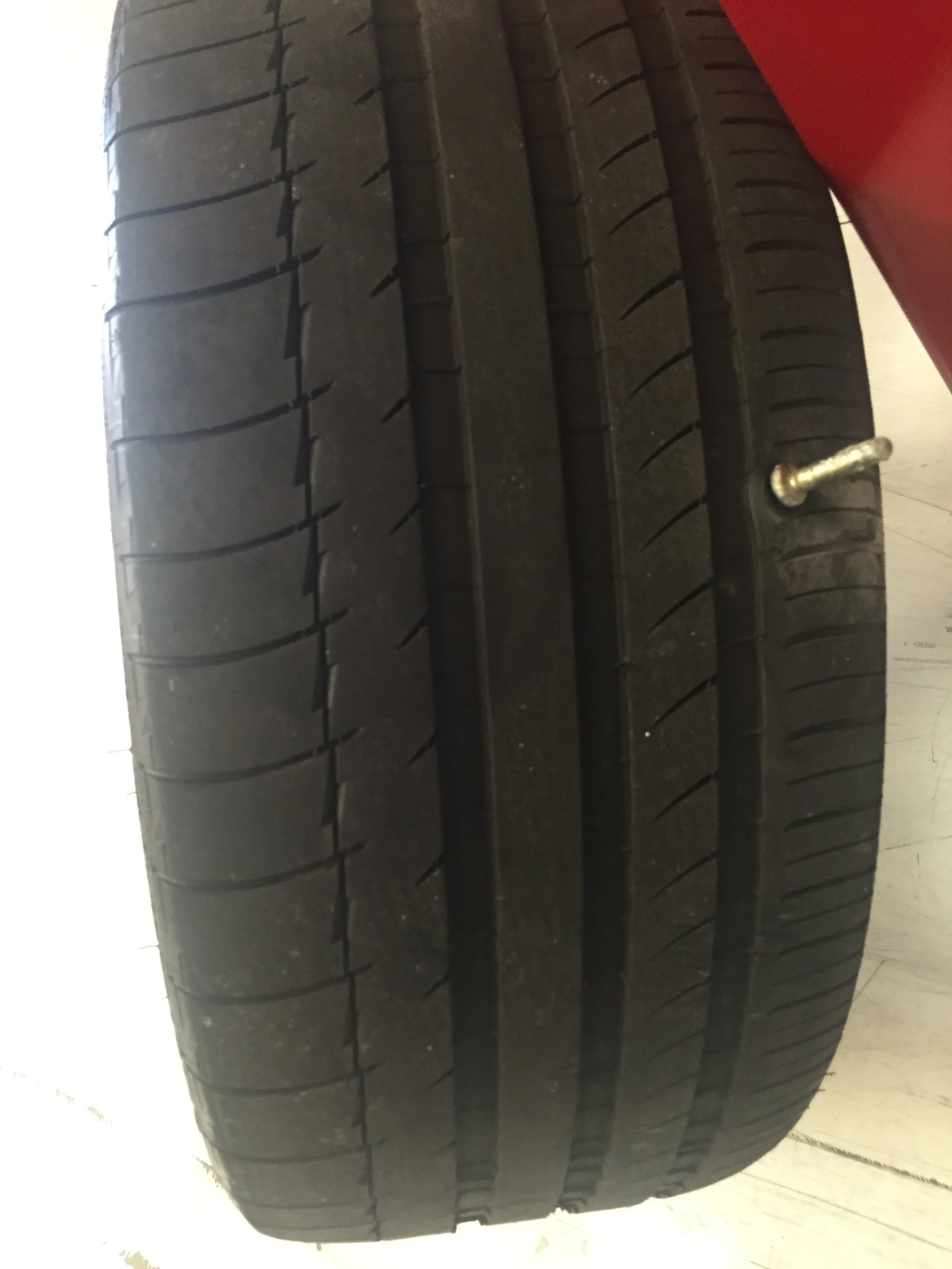 I wonder who could have gotten a rivet this big in his P85+ tire? 