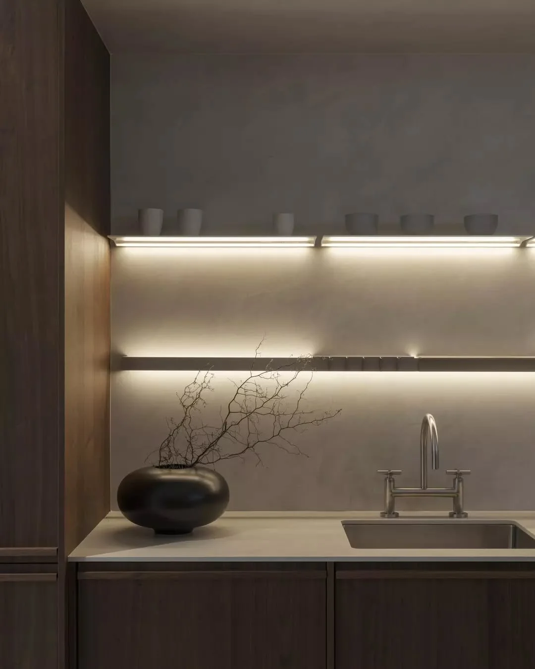 Minimalist spaces, carefully composed to support a calm and considered way of living.

Curated design is an exercise in restraint. Every surface, junction and shadow line is deliberate, allowing space, light, and texture to speak, with a quiet confid