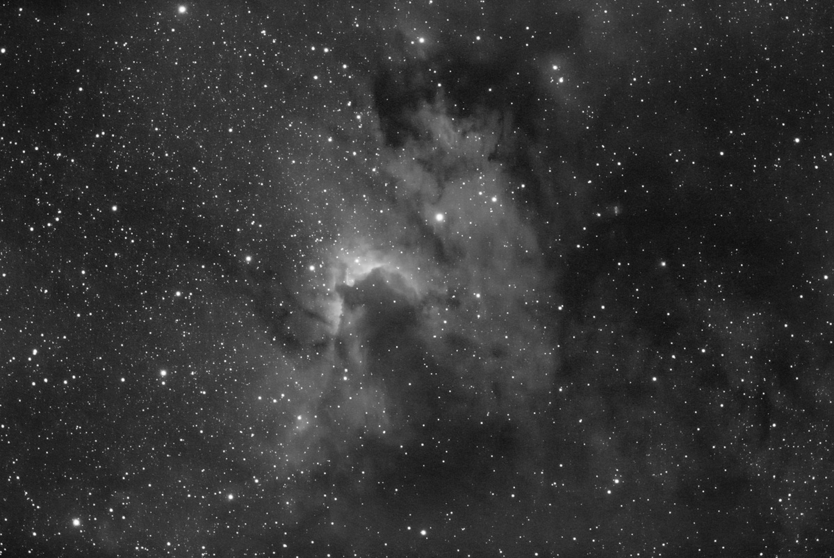 Cave Nebula: Sh2-155 in Hydrogen Alpha light