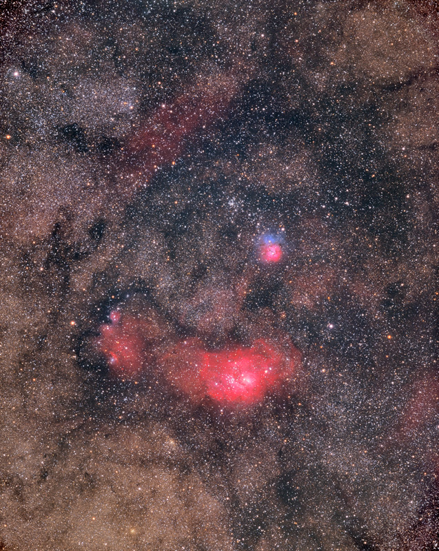 Lagoon and Trifid Nebula from New Mexico Skies 2003