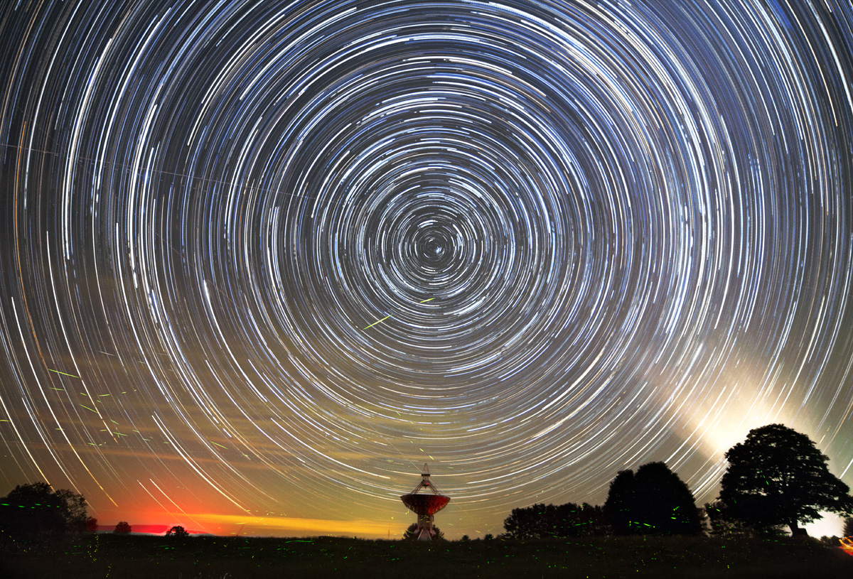 Fireflies, Star Trails, and Telescope at Green Bank