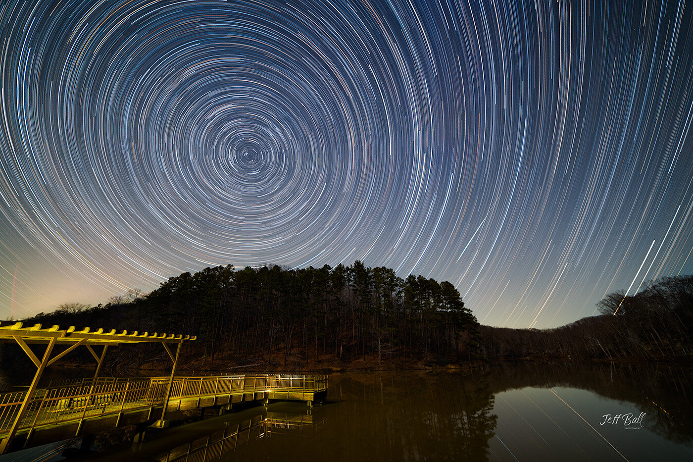 Lake Vesuvius Star Trails and Meteor-Wayne National Forest