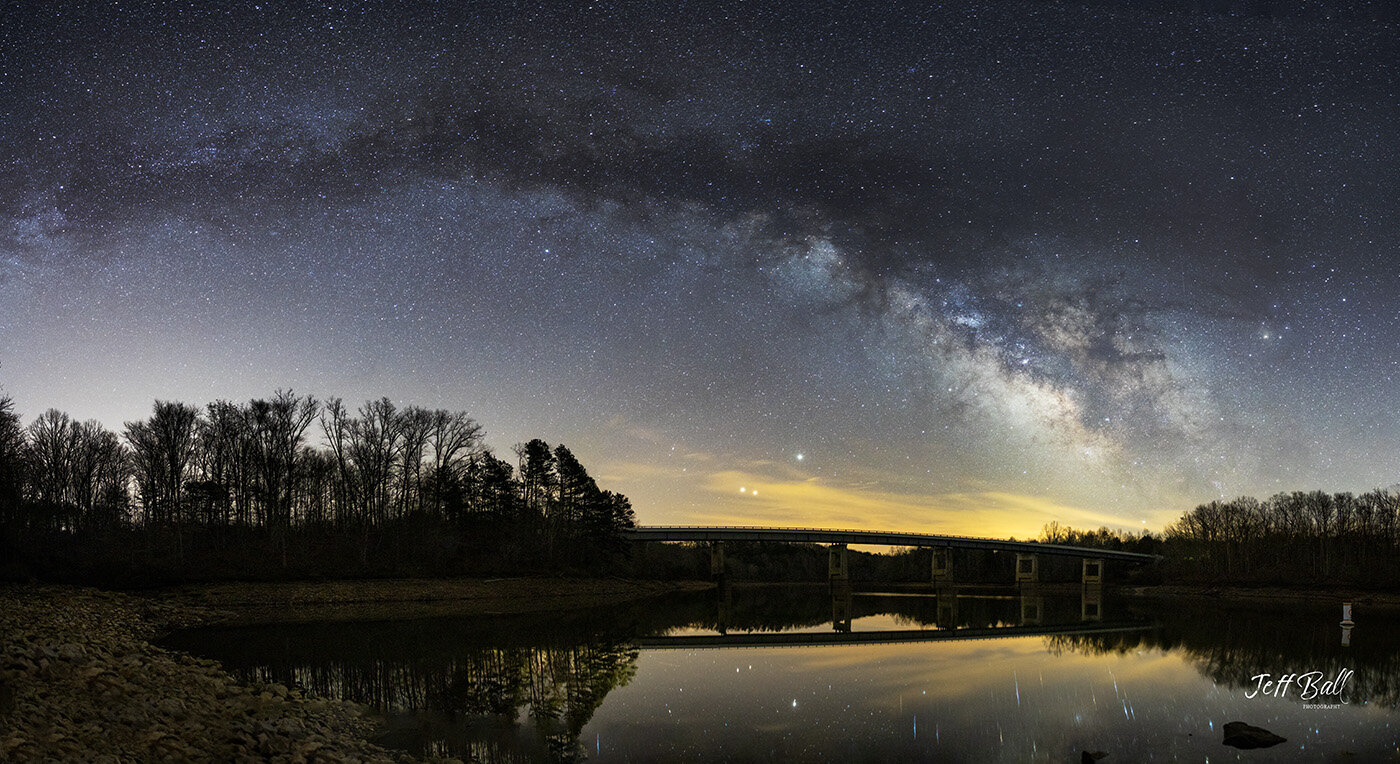 Milky Way Rising over Clifty Creek 3 Row Panorama