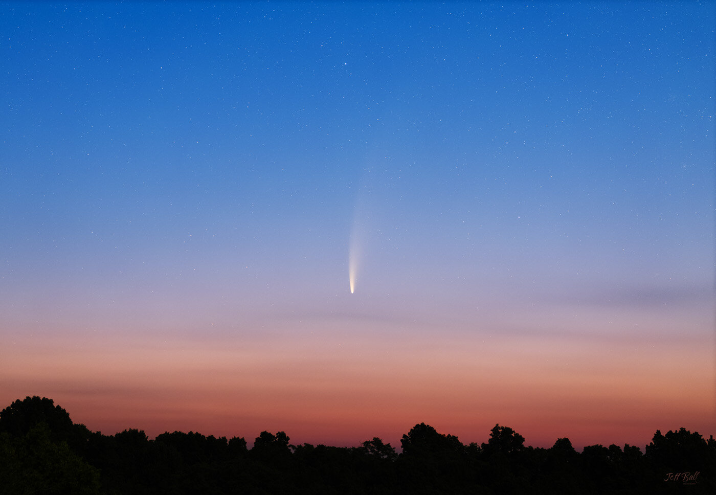 Comet Neowise on July 9, 2020 from Greasy Ridge, OH.  Sigma 85mm f1.4 on Canon Ra