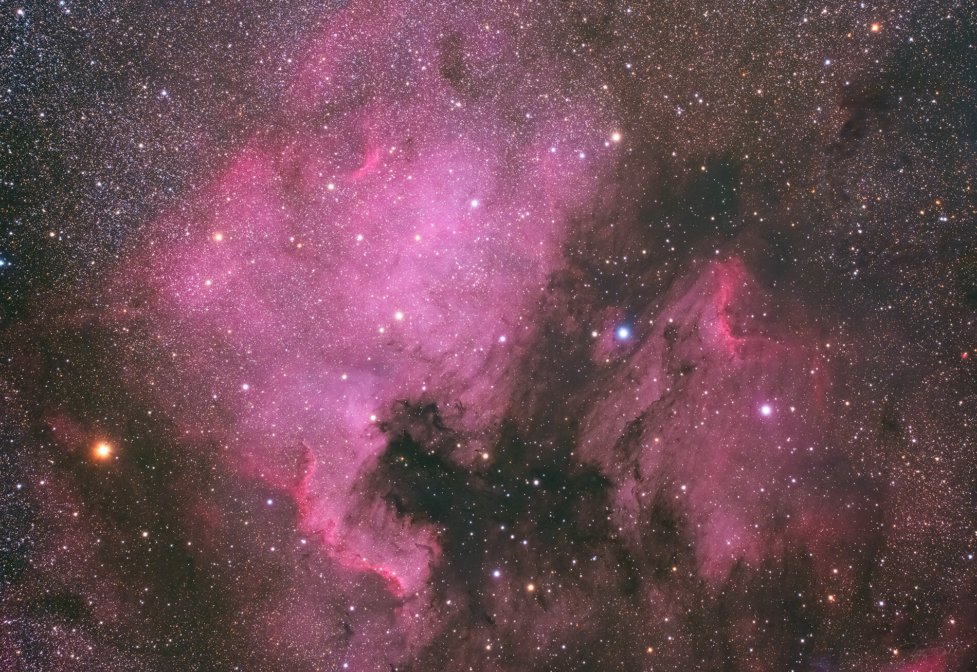 Barnard nebulae B353, B358, B355, and B349.