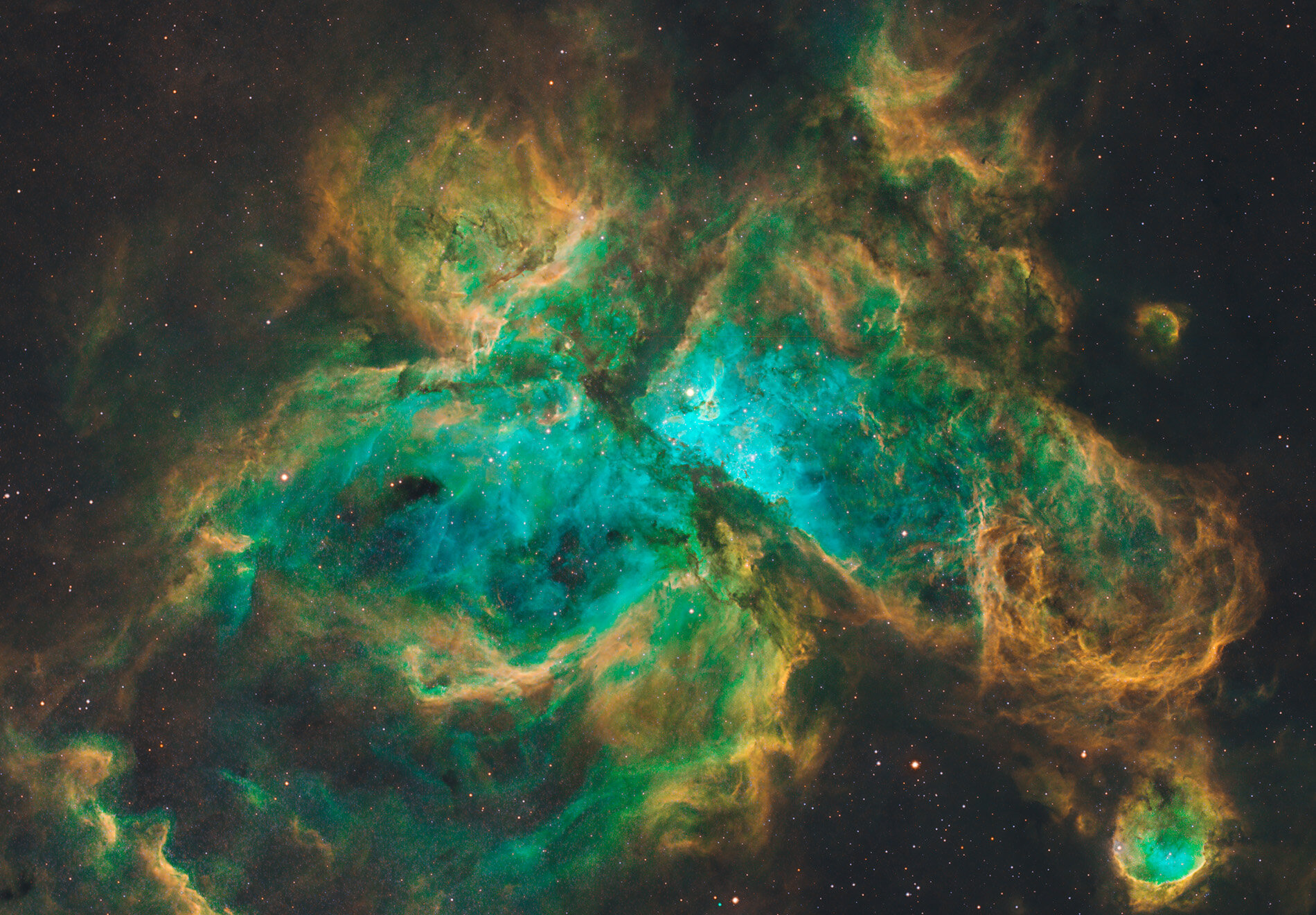 The Great Eta Carinae in Hubble Palette (SHO).  Fine art print is available in the store. 