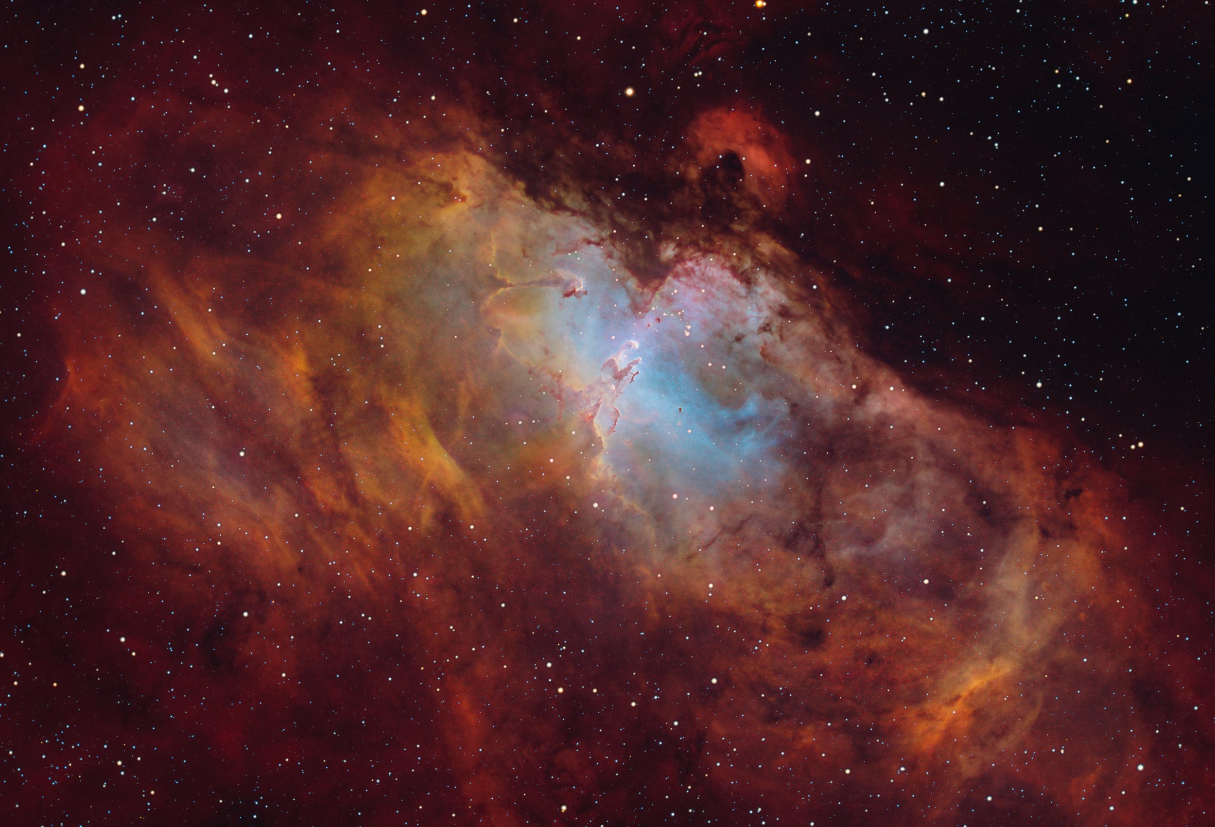 A new interpretation of the M16 Eagle Nebula data, home to the "Pillars of Creation"