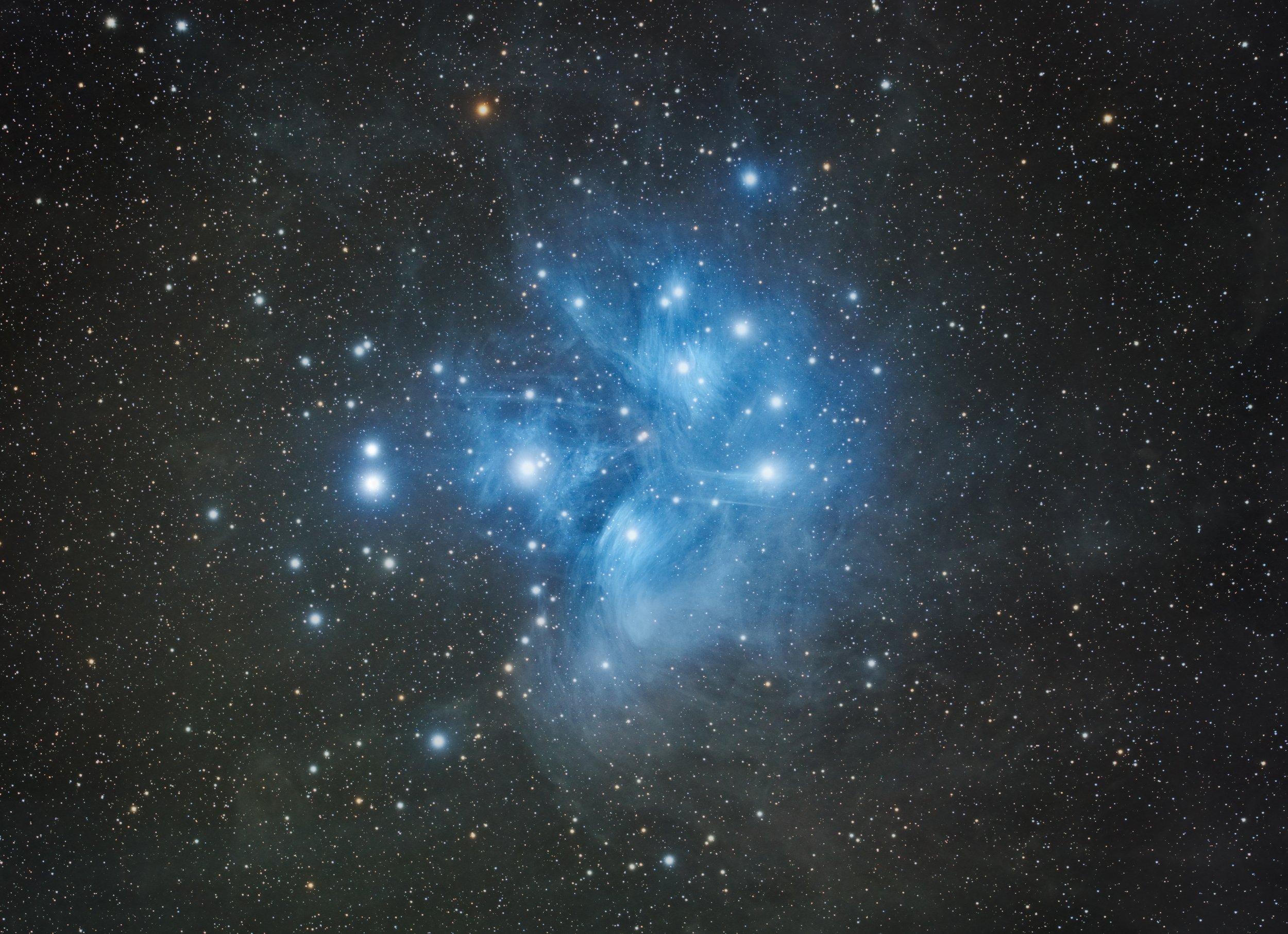Pleiades with supplemented data from Almost Heaven Star Party 2022
