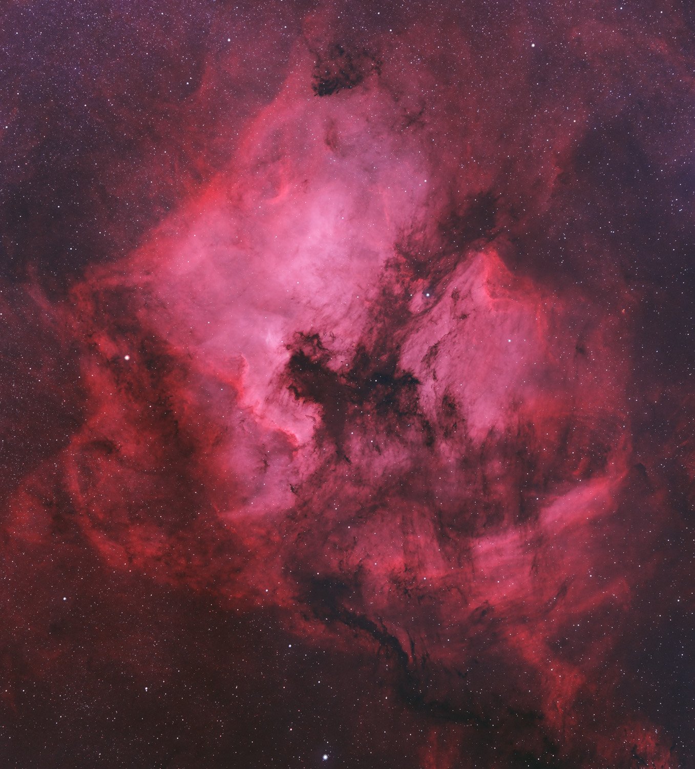 North America and Pelican Nebulae in RGB rendering of narrow band data