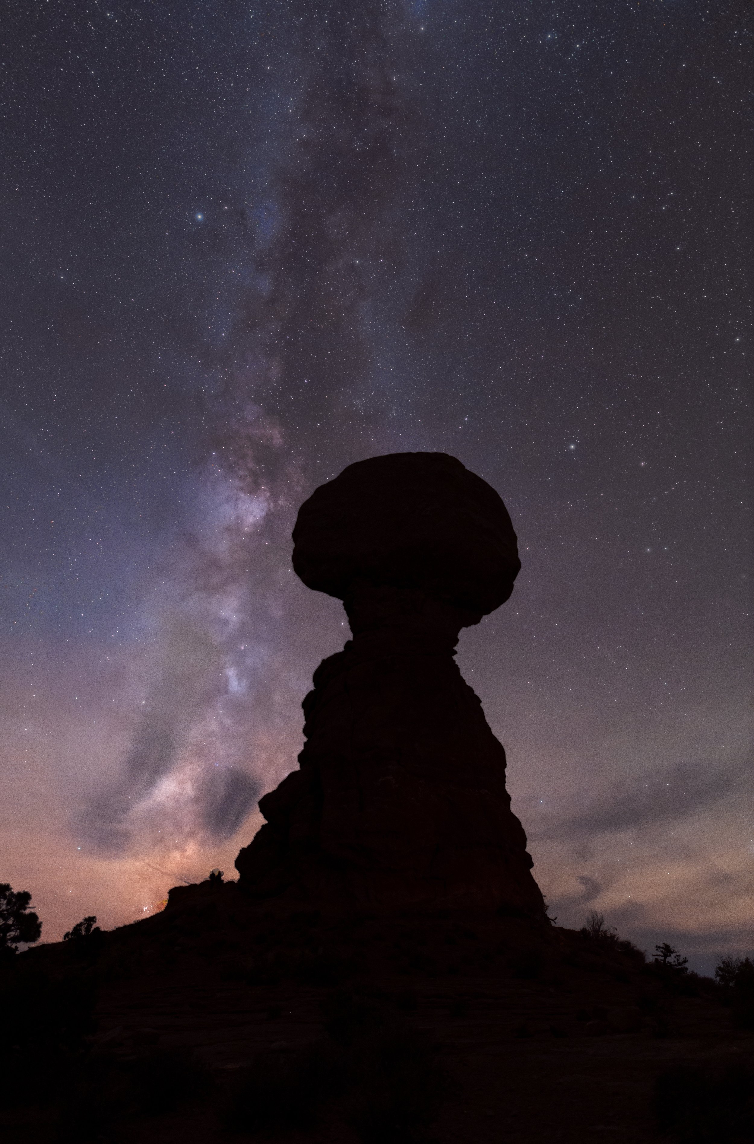 Milky Way over Balanced Rock in Arches National Park