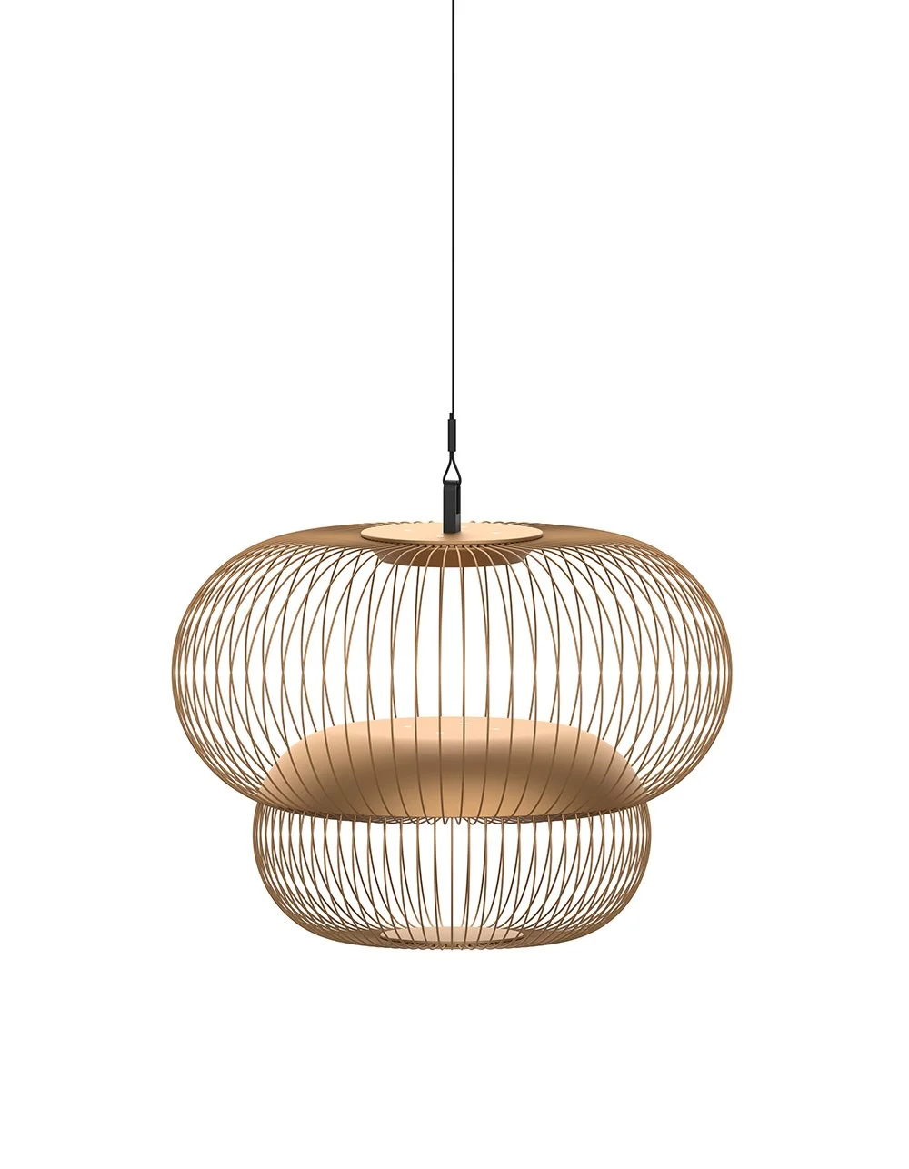  It has two light sources. These metal spokes are joined together by spot welding. The thin vertical ribs are intentionally repetitive and restrained, allowing the lamp to dissolve visually into lines and shadows instead of appearing as a heavy objec