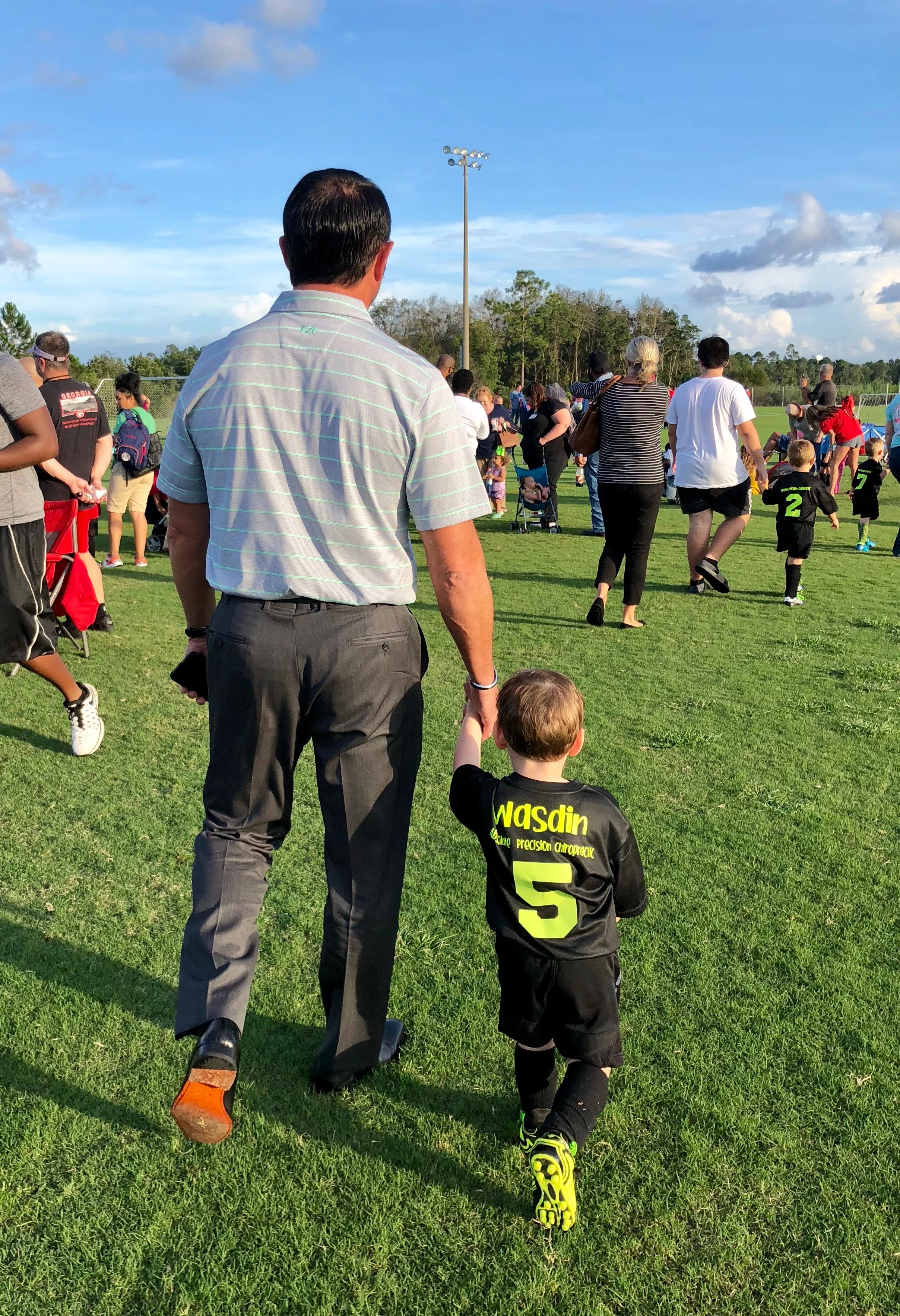 Howard and grandson "Banks" take the field