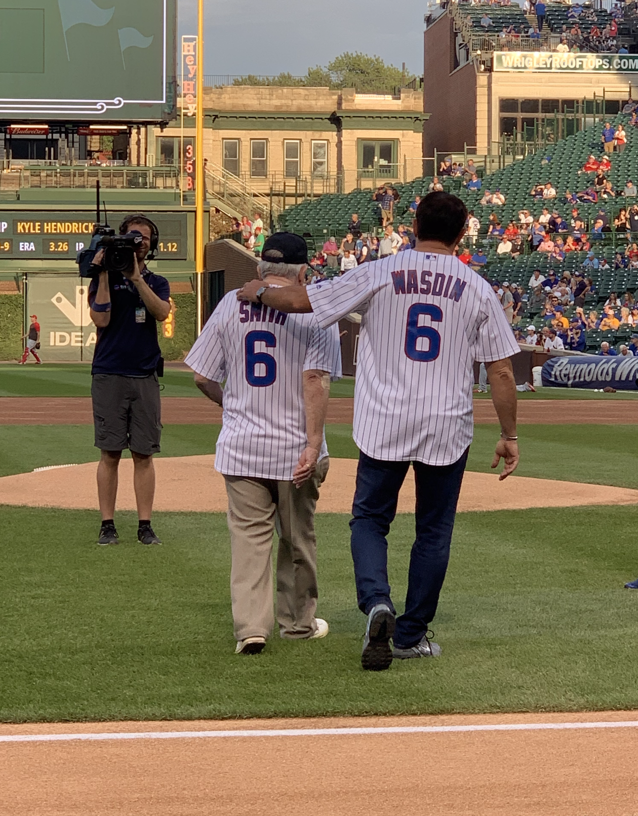 Howard is joined by his Uncle and WWII Vet to throw out the first pitch