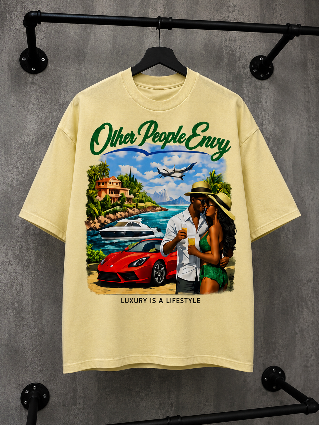 Cream  Other People Envy Luxury Life Style T-shirt