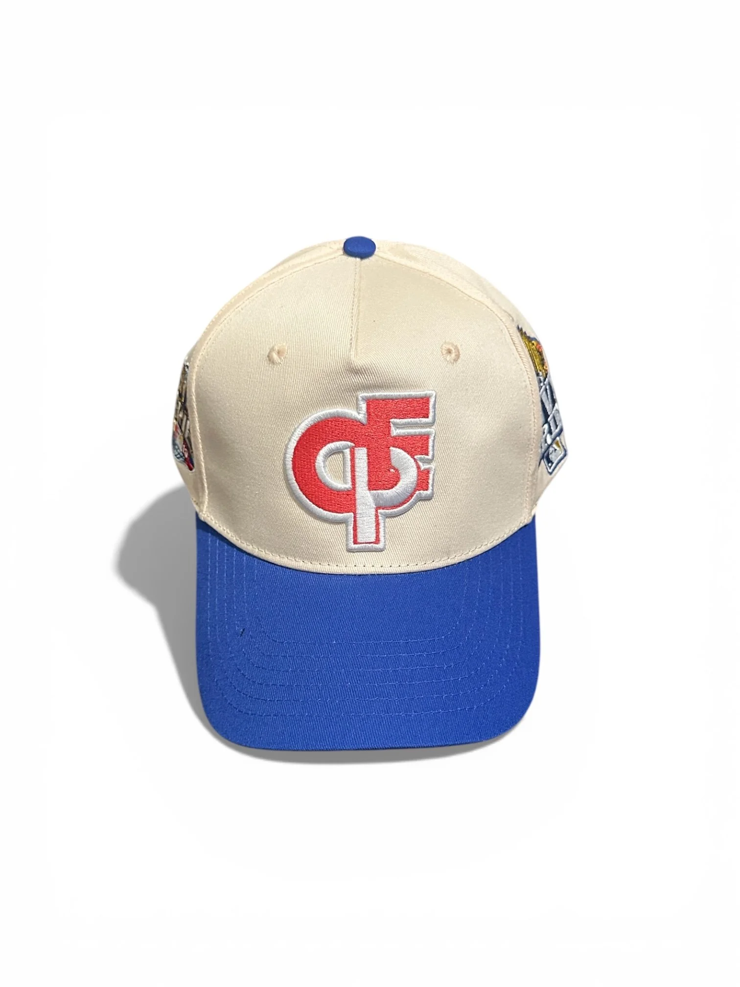 Cream/Royal Blue OPE Hat